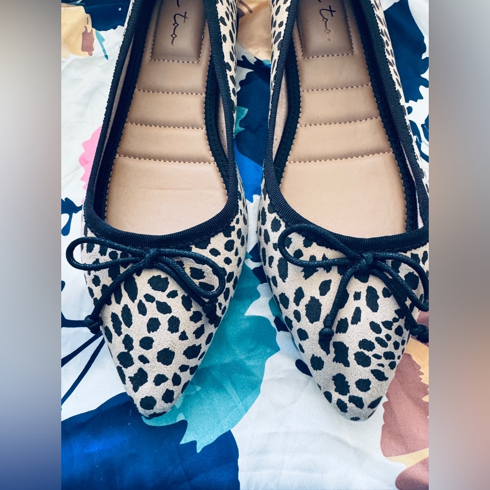 Me Too Cheetah Animal Print Pointed Toe Ballet Flat Shoes 8.5 New - Picture 10 of 12